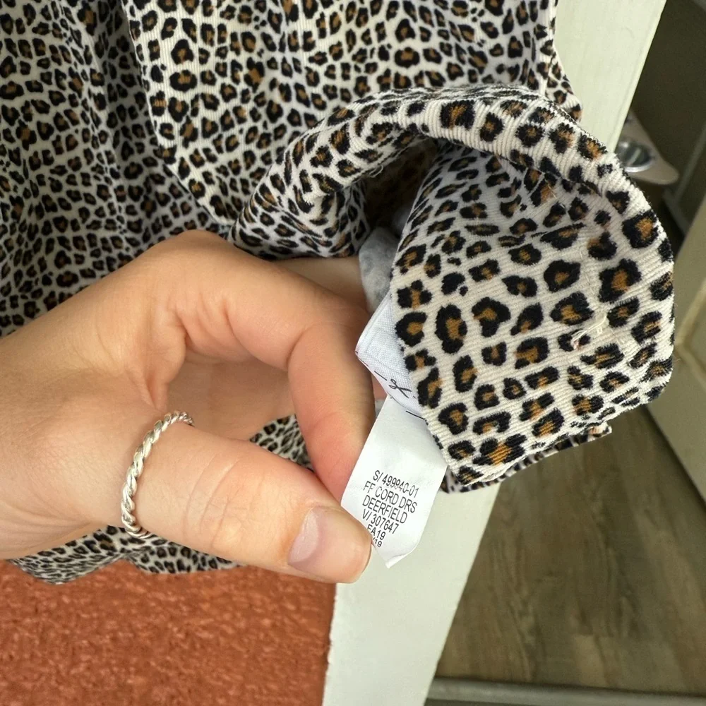 GAP Kids Tan and Brown Cheetah Print Corduroy Holiday Dress Girl's Size Small